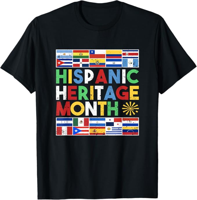 Hispanic Heritage Month Distressed Flags T-Shirt